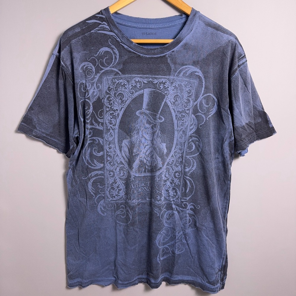 Vintage Affliction T-Shirt Mens Size‎ 2XL Distressed Graphic Skull Y2K